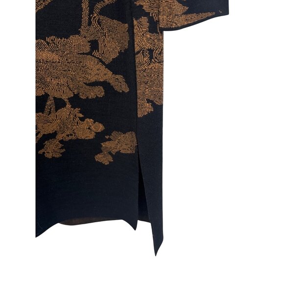 Carlisle Collection Long Floral Knit Cardigan size XL womens black gold - Picture 5 of 7